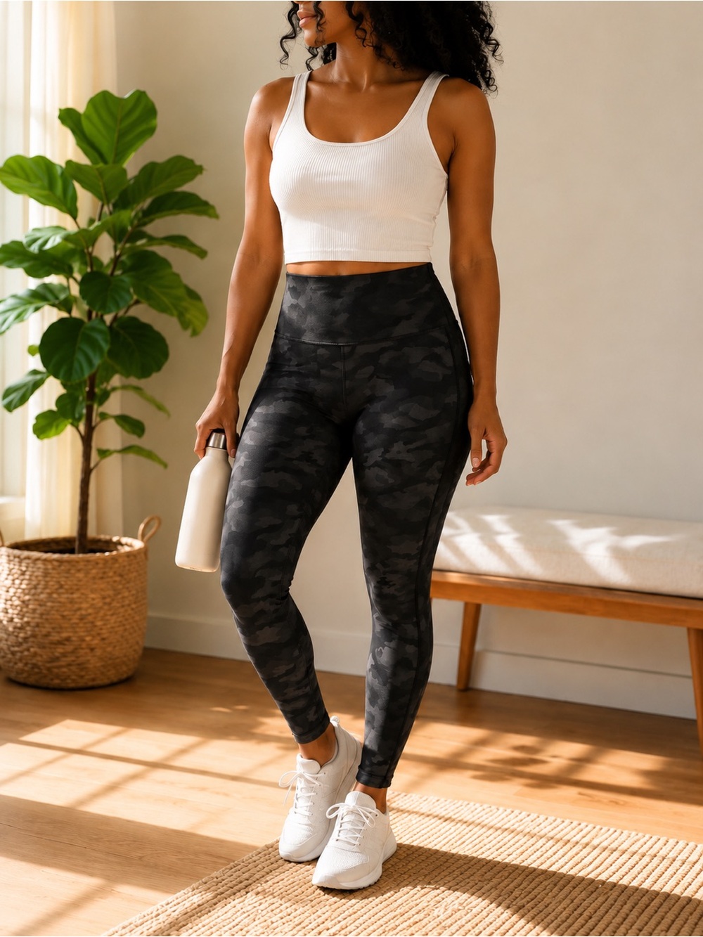 Simply Vera Vera Wang Black Camo High-Waist Leggings